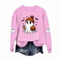 thumbnail image 7 of Enjoytime Halloween Crewneck Sweatshirt Ghost Graphic Long Sleeve Pullover Top Cute Fall Fashion Kids Clothes Girls 1-14 Years, 7 of 7