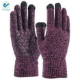 thumbnail image 2 of Deago Winter Knit Gloves Touchscreen Warm Thermal Soft Lining Elastic Cuff Texting Anti-Slip for Women Men (Purple), 2 of 9
