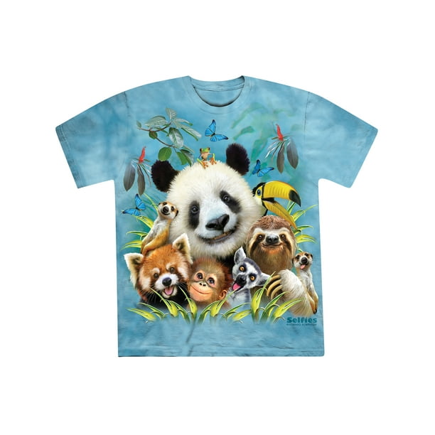 Collections Etc Zoo Animal Smiling Selfie Cotton Knit T-Shirt 