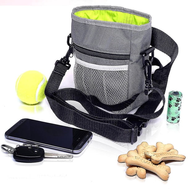 Bolsa de entrenamiento para golosinas para perros, bolsa de comida para perros, lleva fácilmente juguetes para mascotas, croquetas, golosinas, dispensador de bolsas para excrementos incorporado, 1