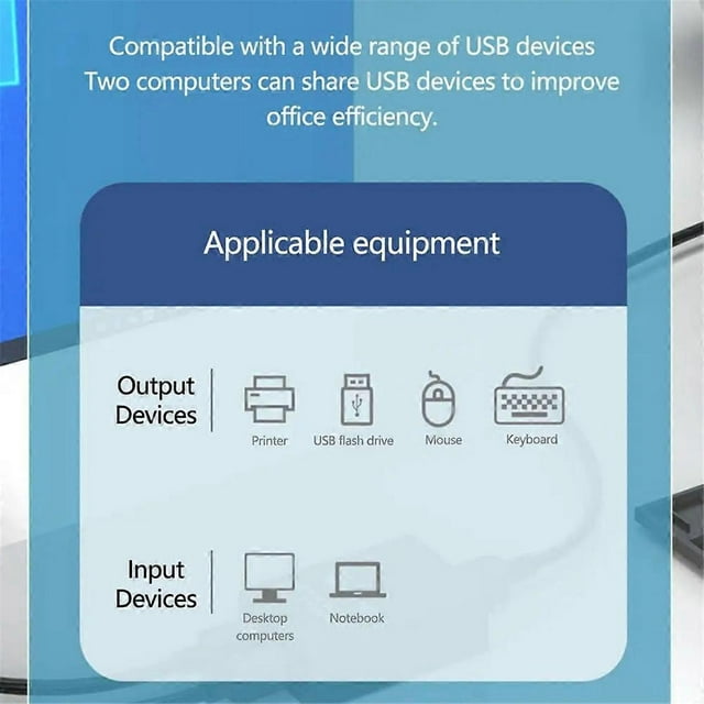 2 Ports USB2.0 Hub USB Switch Printer Sharer Two Computers Share A Usb Device 2 in 1 Out USB Splitte