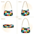 thumbnail image 7 of FORMRS Womens Shoulder Bag with Chain Strap Clutch Purse Cute Tote Handbag, Blue Checkered Pattern, 7 of 7