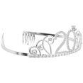 thumbnail image 1 of unbranded Tiara Plateada Con Pedrería Ideal Para De En Celebraciones, 1 of 8