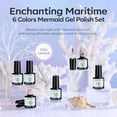 thumbnail image 4 of Modelones Pearl Gel Nail Polish Set, 6 Colors Aurora Iridescent Shimmer White Pink Purple Mermaid Nail Drawing Gel Polish Soak Off Led Summer Glitter Nail Gel Polish, 4 of 9