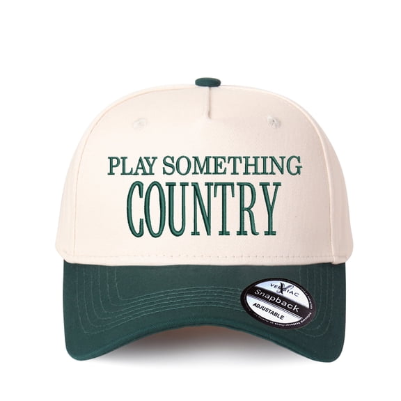 Vergiac Play Something Country Letter Embroidered Color Block Trucker Hat, Unisex Adjustable Cotton Breathable Fashion Cap for Travel & Daily Wear