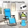 thumbnail image 4 of WASUHE Zero Gravity Recliner Chair Set of 2, Foldable Outdoor Lounge Chair with Cup Holder, Adjustable Patio Chair for Beach, Pool, Patio, Sky Blue, 4 of 7