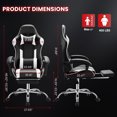 thumbnail image 3 of JONPONY Big and Tall Gaming Chair, Ergonomic Design, Gamer Chair PU Leather with Footrest and Lumbar Support, High Back Office Chair Support 8 Hours Long Sitting, Computer Chair,Black White, 3 of 8