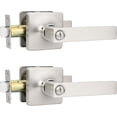 thumbnail image 1 of Brushed Nickel Door Handles Nickel Door Lever Privacy Use Door Lock Set Interior Bathroom/Bedroom Door Handle Satin Nickel Reversible for Left Right Sided Doors, 1 of 8