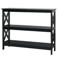 thumbnail image 1 of Topbuy Table Console Industrielle à 3 Niveaux Étagère X-Design Table d'Appoint Étroite Noire, 1 of 5