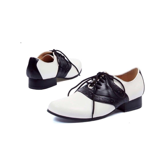 Ellie Shoes E-105-Saddle 1 Heel Womens Saddle Shoe Black/White / 6