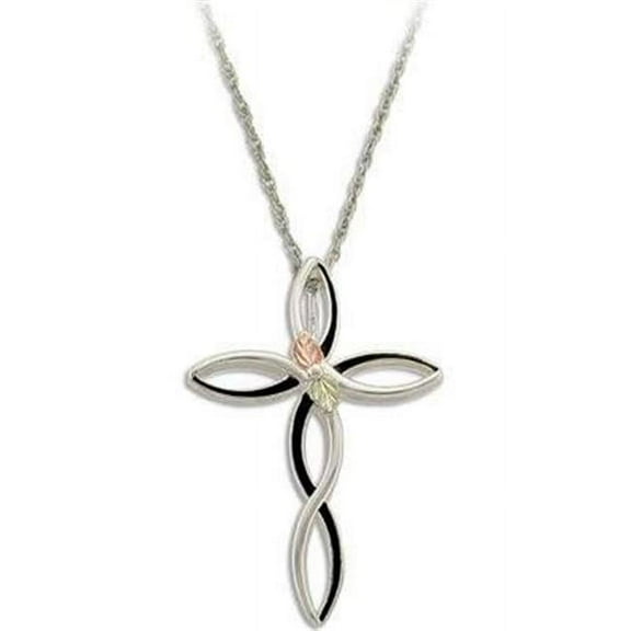 Landstroms MRLPE3054 Black Hills Gold Sterling Silver Cross Pendant - 1 x 1.48 in.