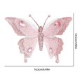 thumbnail image 3 of Clearance Under $2 Glitter Butterfly Ornament, 3D Christmas Hanging Decor, 1PC, 16.5x12.5cm, Wreath Window, Pink (B), 3 of 5