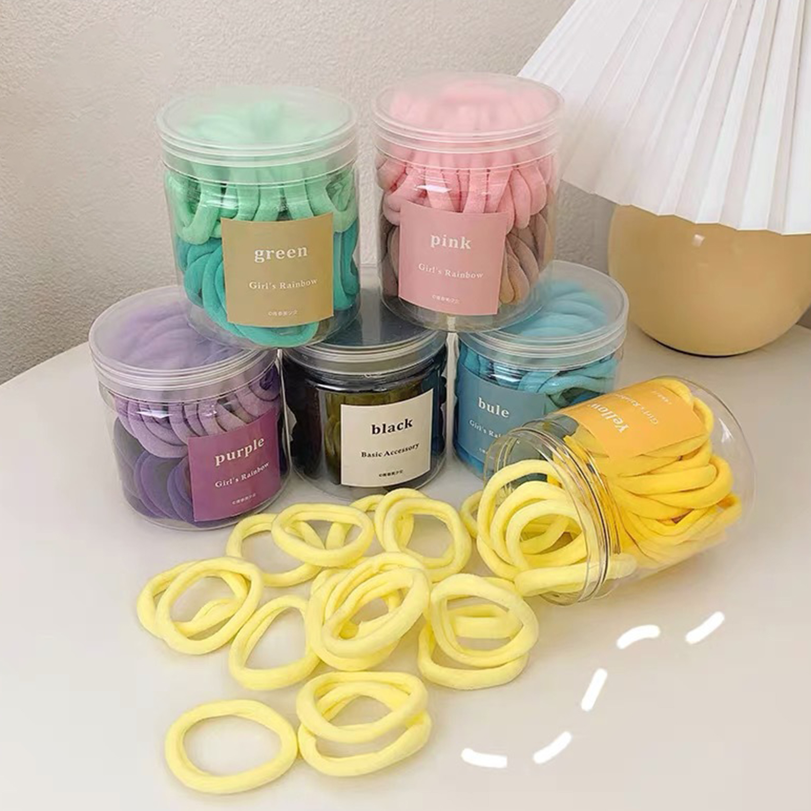 Archer 50Pcs/Box Hair Rope Eyecatching Comfortable Wear Bright Color Soft Wear Fashion Women