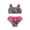 Hot Pink, variant on Xmyrz Kids Swimsuits 2 Piece Leopard Print Bowknot Ruffled Bikini Sets Toddler Girl Bathing Suit