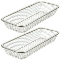 HERFIER 2pcs Dishwasher Bowl Basket Stainless Steel Baking Basket Small Storage Basket Dishwasher Storage Holder 12.18x5.11x2.16in