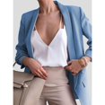 thumbnail image 4 of ICHUANYI Clearance Women's Workout Fall Cropped Long Sleeve Notched Sexy Casual Blazers Top Coat(Blue, M) ICHUANYI WER2023081113842, 4 of 7