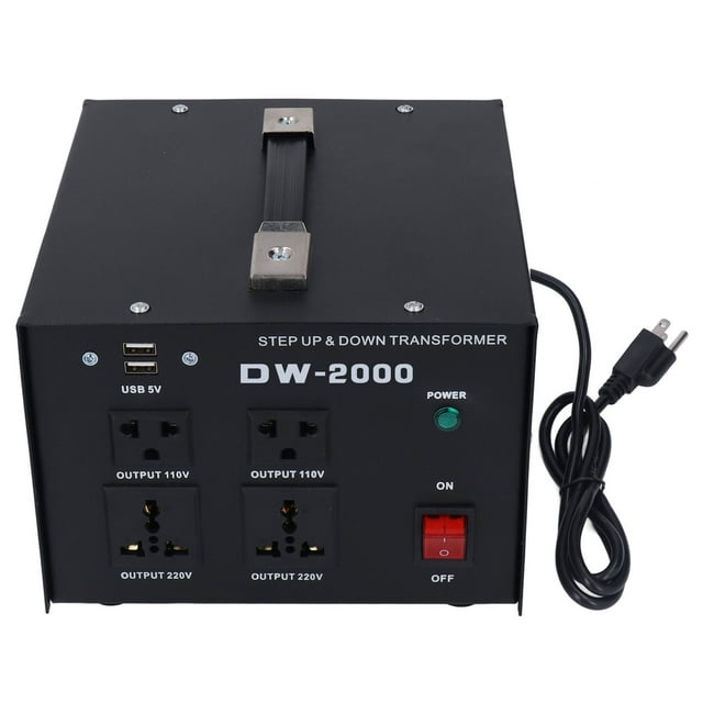 Transformateur de Tension Boost Step Up Buck Power Converter 2000W Entrée AC Réglable Prise US 110V120V 220V240V