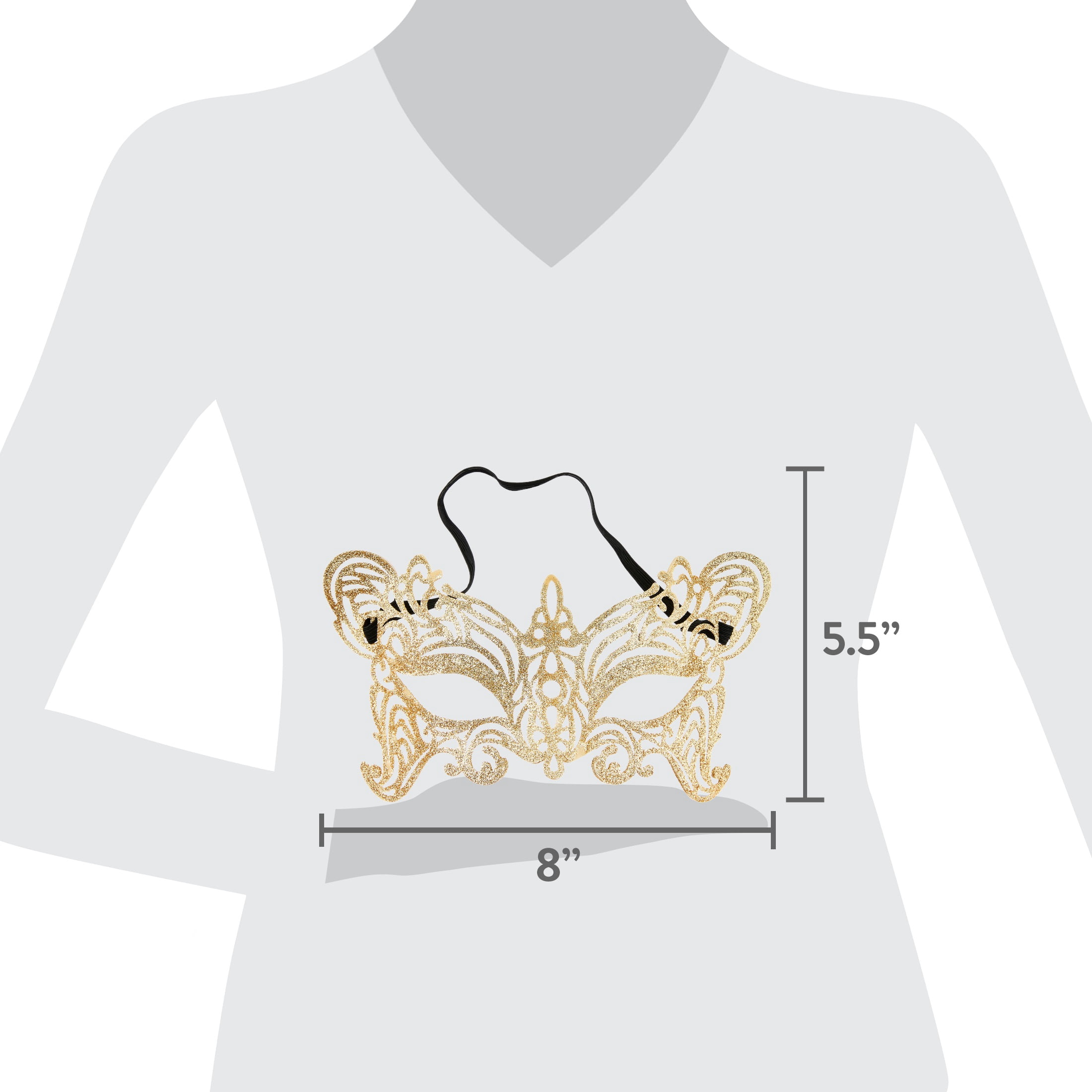 Fantasy Mask Costume Accessory for Adults, Gold, Halloween by Way To Celebrate