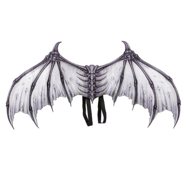 Accesorios creativos para baile de carnaval de Halloween, alas de hueso de diablo no tejidas en blanco y negro y plegables