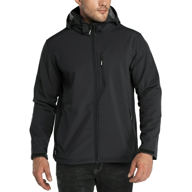 33,000ft Men's Lightweight Softshell Jacket Fleece Lined Hooded Water
