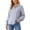 Gray-03, variant on Perfectbot Women's Stripe Button Down Shirt, Lantern Long Sleeve Blouse with Smocked Cuffs Office Casual Wear