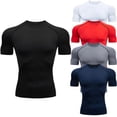 thumbnail image 2 of Camiseta de compresión para hombre, ropa deportiva de verano para correr, camisetas deportivas elásticas de secado rápido, camisetas de entrenamiento atléticas para gimnasio, 2024, 2 of 5