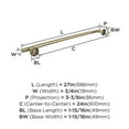 thumbnail image 6 of Amerock Arrondi Golden Champagne 24 inch (610mm) Towel Bar, 6 of 8