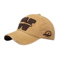 thumbnail image 1 of GDREDA Lightweight Baseball Caps Casual Simple Solid Colour Broken Holes Washed Net Cap Tongue Hat Sunscreen Sun Hat Baseball Cap，Yellow, 1 of 4