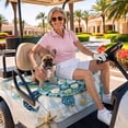thumbnail image 3 of Golf Cart Seat Covers for 2 Seater,Blue Teal Coastal Microfiber Cart Seat Towel Blanket,Summer Beach Starfish Sea Turtle Absorbent Breathable Non Slip Bench Seats Protector for Golf Course 51"x31", 3 of 9