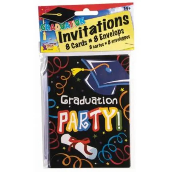 Graduation Fill-In Party Invitations & Envelopes Pack Of 8