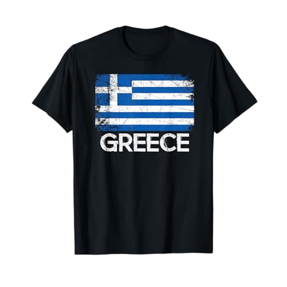 Greek Flag T-Shirt | Vintage Made in Greece Gift T-Shirt