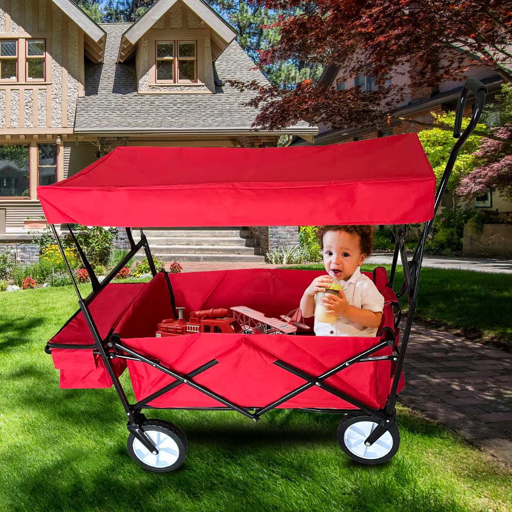 Outdoor Picnic Beach Camping Wagon Camping Cart Trolley Garden Trail Foldable Collapsible
