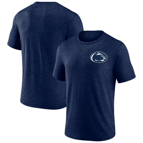 Men's Navy Penn State Nittany Lions Left Distressed Logo Tri-Blend T-Shirt