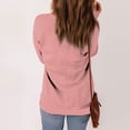 thumbnail image 5 of Kagetolytai Womens Tops Womens Casual V Neck Sweatshirt Loose Soft Long Sleeve Pullover Tops Solid Shirts With Side Pockets Plus Size Tops for Women Pink XL, 5 of 7