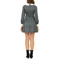thumbnail image 3 of INSPIRE CHIC Women's Halloween Costumes Contrast Peter Pan Collar Long Sleeve A-Line Plaid Dress, 3 of 6