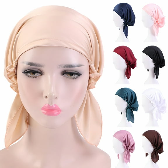 TELOLY Satin Bonnet Sleep Cap, Silk Bonnet Hair Wrap for Sleeping Women Skull Beanies Hair Cap