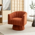 thumbnail image 5 of SEYNAR Modern 360 Degree Swivel Sherpa Accent Sofa，Pumpkin Shaped Upholstered Cuddle Barrel Arm Chairs for Living Room, Bedroom, Office(Orange), 5 of 5
