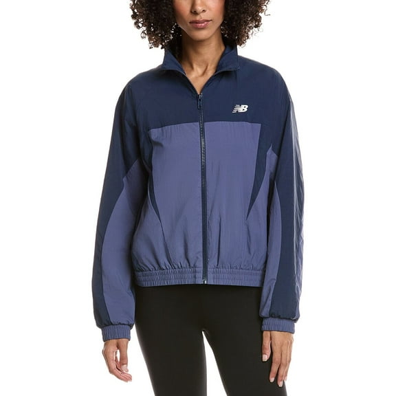 New Balance womens  Colorblock Woven Jacket, s, Purple