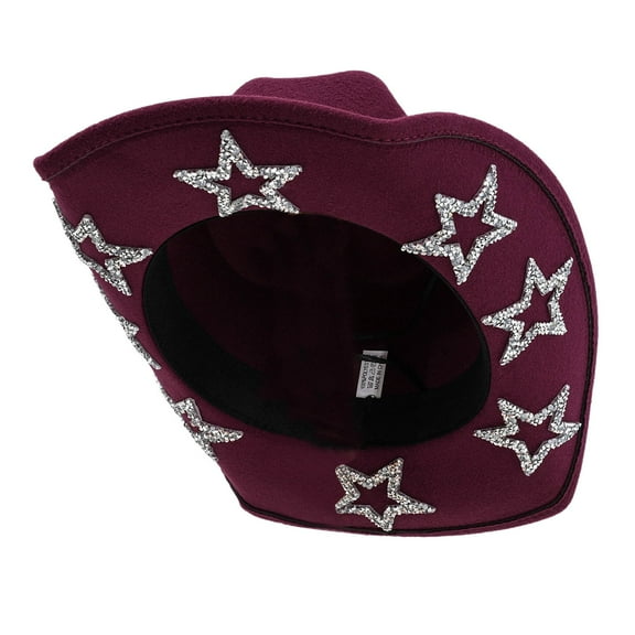 Western Cowboy Hat with Rhinestone Decorations for Parties Stylish Accessory Ideal for Men and Women Durable Full Rhinestone Design Hat for Events