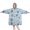 Blue Christmas Snowflake, variant on Wearable Oversized Blanket,Black Christmas Folk Pattern Wearable Blanket Hoodie for Adults,Cozy Hooded Blankets with Super Pockets,Super Warm Fuzzy Pullover for Women & Men