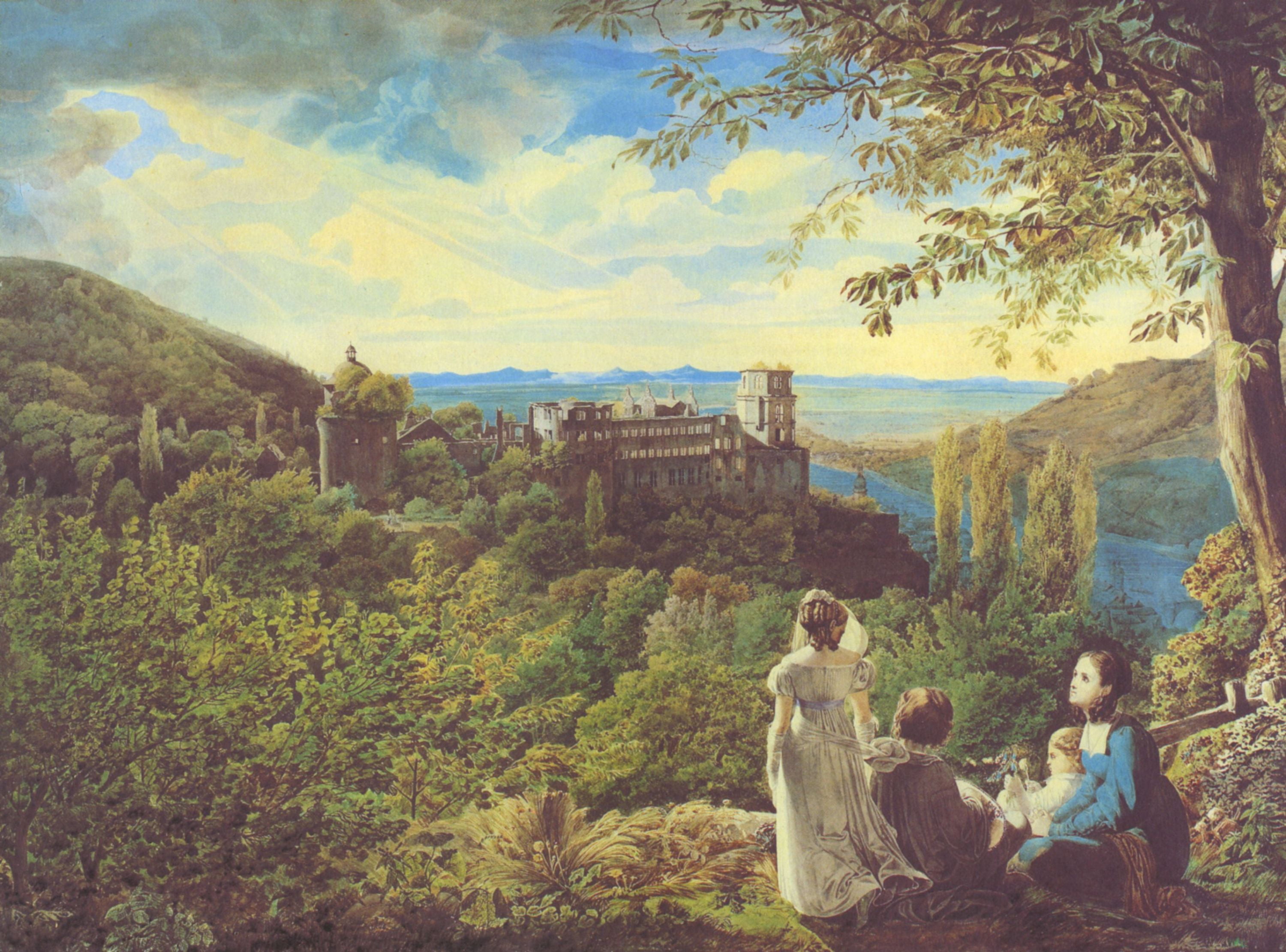 Framed Art for Your Wall Fohr, Carl Philipp - Heidelberg, view of the castle from the east 10 x ...