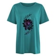 thumbnail image 3 of Gibobby Playera Corte clásico para Mujer Camisetas tamaño para mujer, camisetas holgadas manga corta con cuello redondo, blusa informal verano, camiseta bás(Azul celeste,CH), 3 of 4