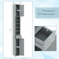 thumbnail image 2 of Gymax Tall Slim Bathroom Storage Cabinet Linen Tower w/Drawer Adjustable Shelves Gray, 2 of 10