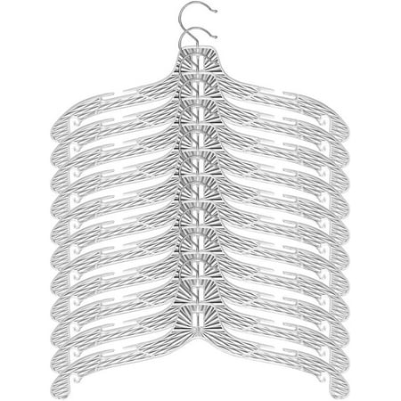 Crystal Clear Plastic Hangers 20 Pack, Clothe Hangers, Shirt Hangers with Open Notches, Dress Hangers, Non Slip Coat Hangers, Heavy Duty Hangers, Diamond Crystal Cut Pattern 5400 Vics