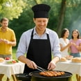 thumbnail image 3 of JASGOOD Unisex Apron Chef Hat Set Adjustable Bib Cooking Aprons for Men and Women, 3 of 8