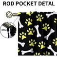 thumbnail image 5 of Cute Animal Paw Prints Rod Pocket Blackout Curtains, Cartoon Dog Cat and Bone Long Pinch Pleated Curtains, Kids Soundproof Window Drapes Low Profile Comfort for Living Room Bedroom-W42xL63in, 5 of 6