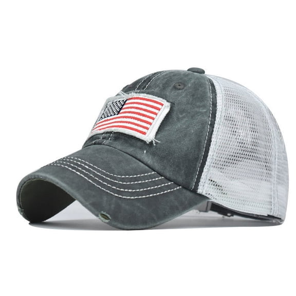 yuqude Historical American Cap Women Men Star Embroidery Cotton Cap, Vintage Trucker Hat Adjustable Baseball for Hip Hop Style Army Green,One Size