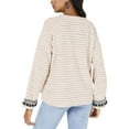 thumbnail image 2 of Style & Co. Womens Sriped Pom-Pom Trim Pullover Top, Pink, X-Large, 2 of 3