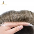 thumbnail image 5 of Lyricalhair Toupee for Men Full Lace Hairpieces Human Hair Replacement System 8"X10" Transparent Lace Mens Toupee Human Hair Units for Man Bleached Knots Male Hair Prosthesis, 5 of 7