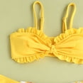 thumbnail image 4 of URMAGIC 7-12Y Girls 3 Pieces Swimsuit Sunflower Print Bikini Set w/Beach Skirt Bathing Suit, 4 of 6
